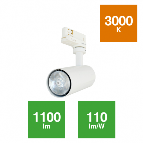 Foco Carril COB 10W Lentes Interc